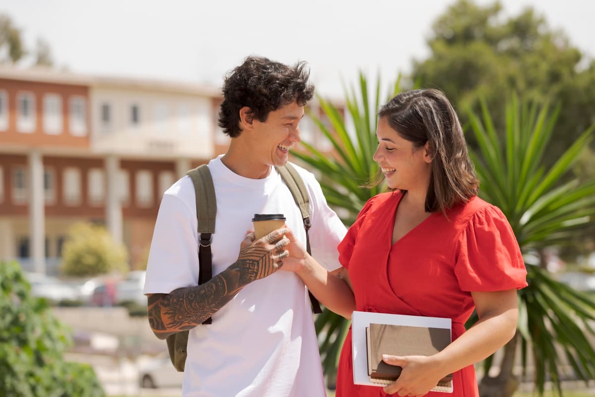 A student talking with someone who does the work they're curious about